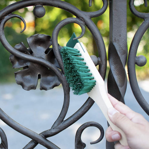 Heavy Duty Wooden Scrubbing Brush - Stiff Bristle Cleaning Tool