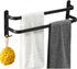 SEIDO 28 Inch Matte Black Double Towel Bar, Heavy Duty 2-Tier Square Ladder