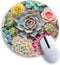 Gctriki Succulents Mouse Pad, Cute Small Mouse Pads for Desk, Botanical Round Travel