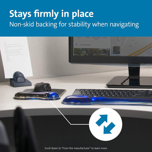 Kensington Duo Gel Mouse Pad with Wrist Rest, Ergonomic Non-Skid Gel Mouse Pad for Computer, Laptop, Office & Home 9.6"