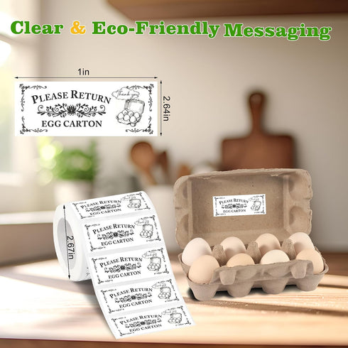 500 500 Packaging Pcs Egg Carton Stickers and Pcs Please Return Egg cartons Stickers,Self Adhesive Waterproof