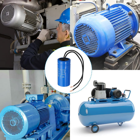 PATIKIL CD60 Run Capacitor, 75uF 250VAC, 2 Wires, 50/60Hz for Air Compressor Motor Starting