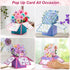 4 Pack 3D Giiffu Pop Up Flower Bouquet Cards, Flower Pop Up Card with Envelope & Note, Mothers Day Pop Up Cards