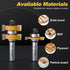 2 Set, 1/2 Inch 3 PCS Professional Tongue and Groove Router Bit Shank Teeth Adjustable T-Shape Wood Milling Cutter