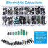 PATIKIL 24 Values Aluminum Electrolytic Capacitor Assortment Kit, 600 Pcs 0.1uF to 1000uF Low Impedance Capacitors with