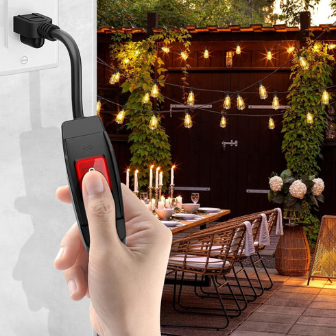 KASONIC 1.5 FT Extension Cord with Switch, 14/3 AWG Gauge, Heavy Duty Cable with Safety Cover