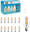 B10-C32 E12 LED Candelabra Bulb 4W 2700K Warm White, 12pcs Non-Dimmable Flicker-Free