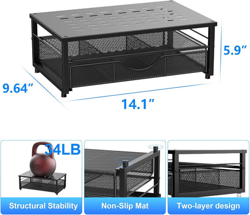gianotter Computer Monitor Stand Riser, Desk Organizers and Accessories with Drawer, Office Desk Accessories