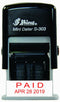 Shiny AS-SHIS303P Mini Dater, Self-Inking Rubber Date Stamp, Paid with Date, Red Ink