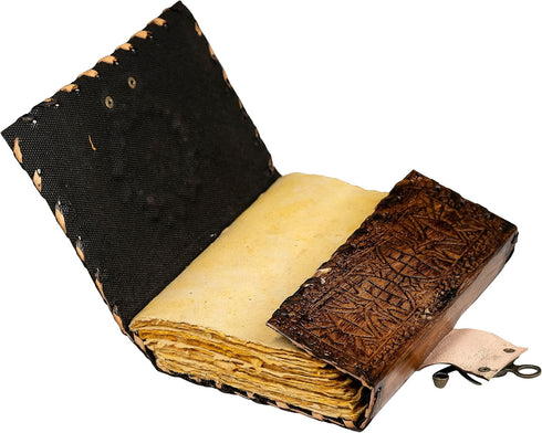 Leather Journal with Clasp, Gemstone Writing Pad, Handmade Notepad, Best Present Art Sketchbook, 5X7
