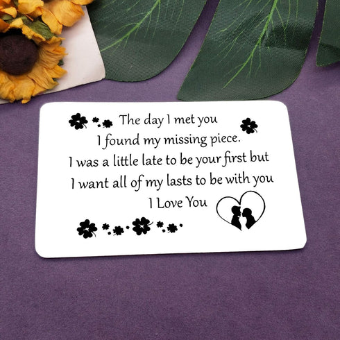 Vadaka to My Man Gift, Metal Wallet Insert Card, Anniversary Card for Boyfriend, Husband