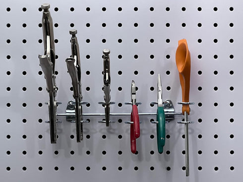 Triton Products Multi-Ring Tool Holder Pegboard Hook, 9 Inch, Silver, 2 Count