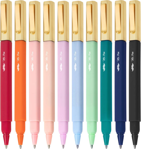 Mr. Pen Aesthetic Pens, 10 Pack, Assorted Colors, Fine Point, Fast Dry, No Smear, No Bleed Through, Bible Pens