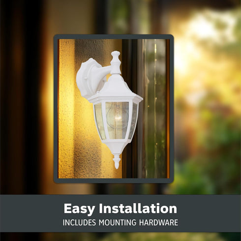 14.25 Inch 2461-WH Designers Fountain Waterbury Outdoor Light Fixture, Exterior Wall Lantern Sconce for Front Door
