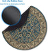 Wknoon Retro Blue and Beige Floral Print Art Round Mouse Pad, Vintage Oriental Persian Design Cute Circular Mat