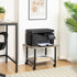 HOOBRO 2-Tier Printer Stand, Industrial Under Desk Cart with Shelf, Mobile Heavy Duty Storage Rack on Wheels, Grey and