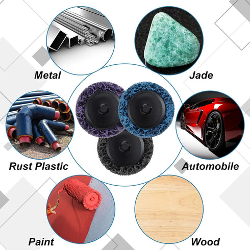 150 2 Inch Macarrie Pcs Surface Conditioning Sanding Discs Quick Change Fine Medium Coarse Sanding Pads Die Grinder