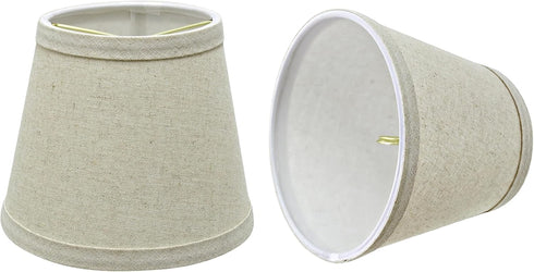 Aspen Creative 32861-2A Small Hardback Empire Shape Chandelier Clip-On Lamp Shade, Light Grey, 4"