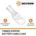 SELTERM 2pcs 8 AWG 1/4" Stud Tinned Copper Wire Lugs, Battery Cable Ends Ring Terminal Connectors