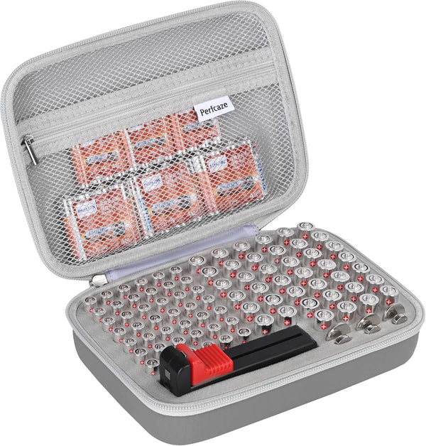 Battery Storage Case for AA AAA Button Cells, Battery Organizer Case, for