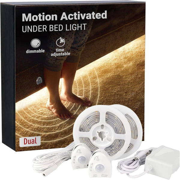 Under Bed Lights Motion Sensor, Motion Activated Bed Lighting,12V Power Adapter, Dimmable