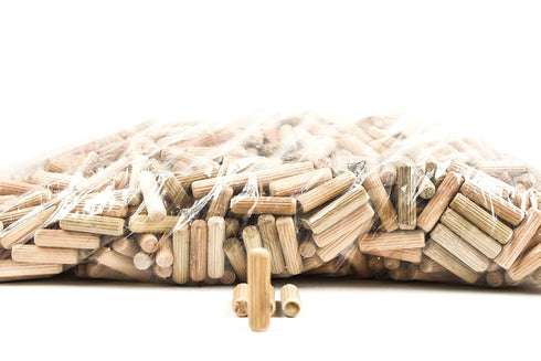 Berta 5/16" x 1 1/2" Wooden Dowel Pins, Fluted Wood Dowel Plugs with Beveled Ends, Accessory Kit for Woodworking (100)