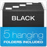 Pendaflex Portable Desktop File, Letter Size, Black, Side Handles, Hanging File Folders