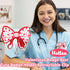 Valentines Red Heart Bow Stethoscope Badge Reel Retractable ID Name Badge Holder with Alligator Clip Cute Healthcare RN