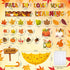 Qilery Fall in Love with Learning Bulletin Board Set Autumn Maple Leaves Pumpkin Cutouts Fall Theme Classroom Decorations for Thanksgiving School Home Chalkboard Wall Decor Supplies by Qilery