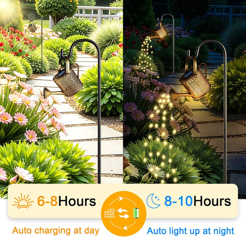 2 Pack Solar Watering Can Lights, Solar Lights Outdoor Decorative, Small Hanging Lantern Landscape Light Waterproof