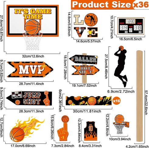 gisgfim 36pcs Basketball Bulletin Board Decoration Basketball Theme Bulletin Boarders It’s Game Time Basketball Cut-Outs Sports Bulletin Board Decor for School Classroom Game Bulletin Board Supplies by gisgfim