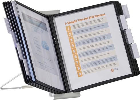 DURABLE Desktop Reference System, 10 Double-Sided Panels, Letter-Size, Black, INSTAVIEW Design
