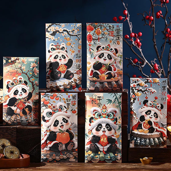 BAIWOVIS Chinese New Year Red Envelopes, 6 Pack Traditional Lunar New Year Money