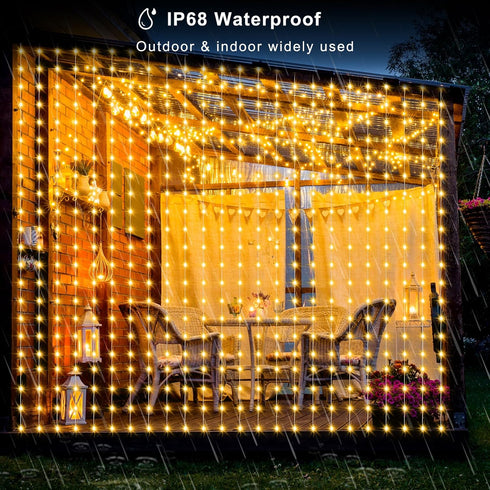 5050 8Ft 6Ft 144LED LumBelle Smart Curtain Lights RGB Built in Chip, Color Changing Curtain Lights with Music Sync APP