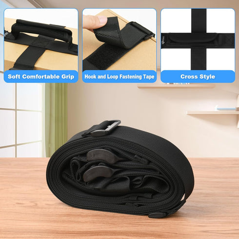 Cosmos Box Carrying Strap with Handle, Adjustable Handheld Belt for Moving Heavy Objects, 82.7 Inch
