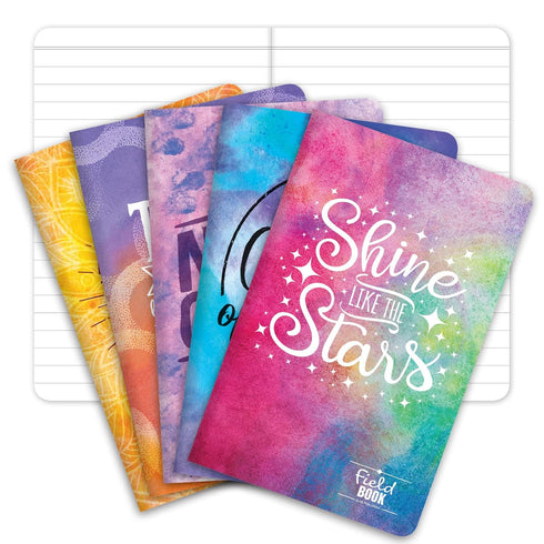 Elan Publishing Company Field Notebook - Pocket Journal, 3.5"x5.5", Watercolor Inspiration Covers, Pack of 5