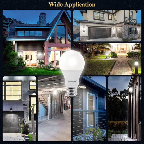 DiCUNO Radar Motion Sensor Light Bulbs, 12W (100W Equivalent), Daylight White 5000K, 1100 LM, A19 E26, 2-Pack