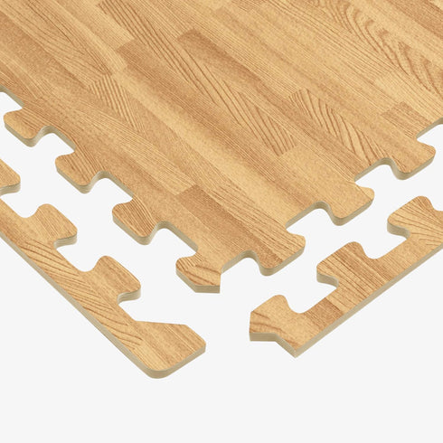 3/8 Inch Forest Floor Thick Printed Foam Tiles, Premium Wood Grain Interlocking Foam Floor Mats, Anti-Fatigue Flooring