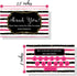 Jewelry Loyalty Cards | 50 Pack Thank You Notes | Black and Pink Stripe with Gold Dots | 5 Bling Buy 12 Get One Free