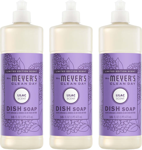 MRS. MEYER'S CLEAN DAY Liquid Dish Soap, Lilac Scent, 16 Ounce Bottle