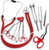 ASA Techmed 9-Piece Medical Diagnostic Kit - Nursing Student Starter Set (Red)