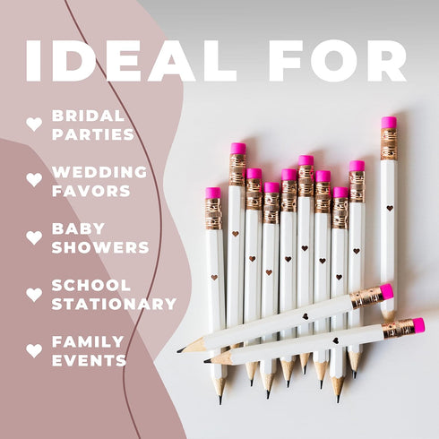Mini Golf Pencils with Erasers - Pre-Sharpened Small Pens for Wedding Favors & Game Winner Gifts