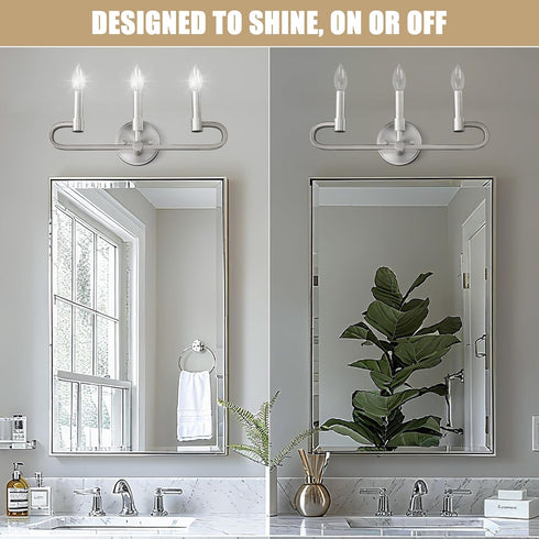 3 (Bulbs Bathroom Vanity Light, Light Brushed Nickel Vanity Lights, Candle Bathrooms Wall Sconces, Bathroom Lighting