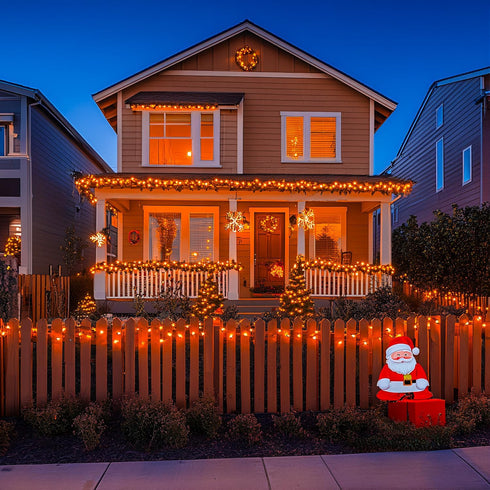 150 8 JMEXSUSS LED Orange Halloween Lights Indoor Outdoor, Connectable Christmas String Lights Indoor Plug in, Modes