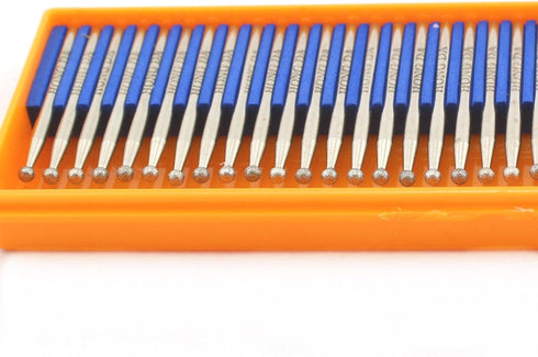 JINGLING Diamond Grinding Bits 3mm Spherical Head with 1/8 Inch Shank - Rotary Tools Pack of 30Pcs