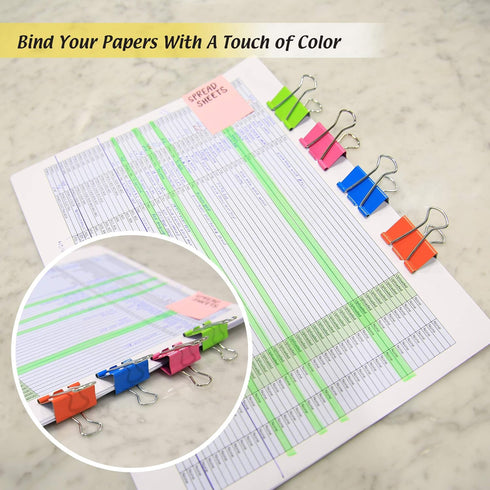BAZIC Medium Assorted Color Binder Clip, 1 1/4" (32mm) 8/Pack