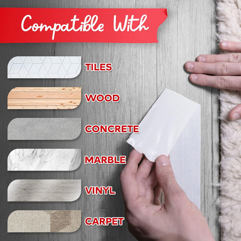 XFasten Double Sided Carpet Tape for Area Rugs 3 Inch x 20 Yards, Residue-Free Rug Tape for Hardwood Floors