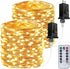 2Pack Each 66Ft 200LED Christmas Fairy Lights Plug in with Remote, Waterproof