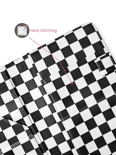 Waitress Server Book Retro Checkerboard Server Wallet Organizer, Simple Guest Check Holder for Restaurant Waitstaff