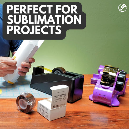 Purple Heat Tape Dispenser for Pre-Cutting Heat Resistant Tape, Fast Multi-Tape Cutter, Semi-Automatic, 1" Core